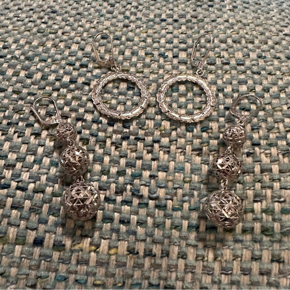 Sterling Silver 925 Dangle Drop Earrings Bundle - Picture 5 of 9